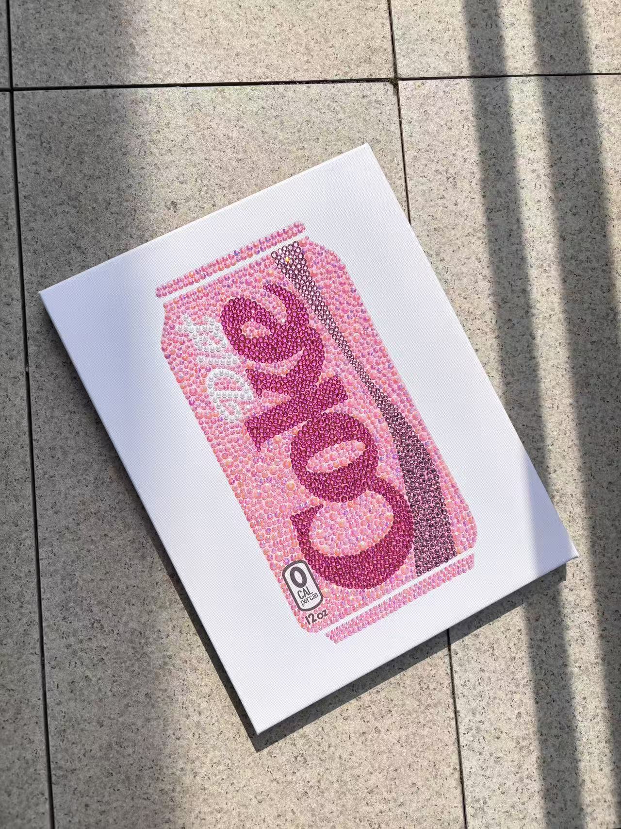 DIY Pink Diet Coke Rhinestone Canvas Art Kit