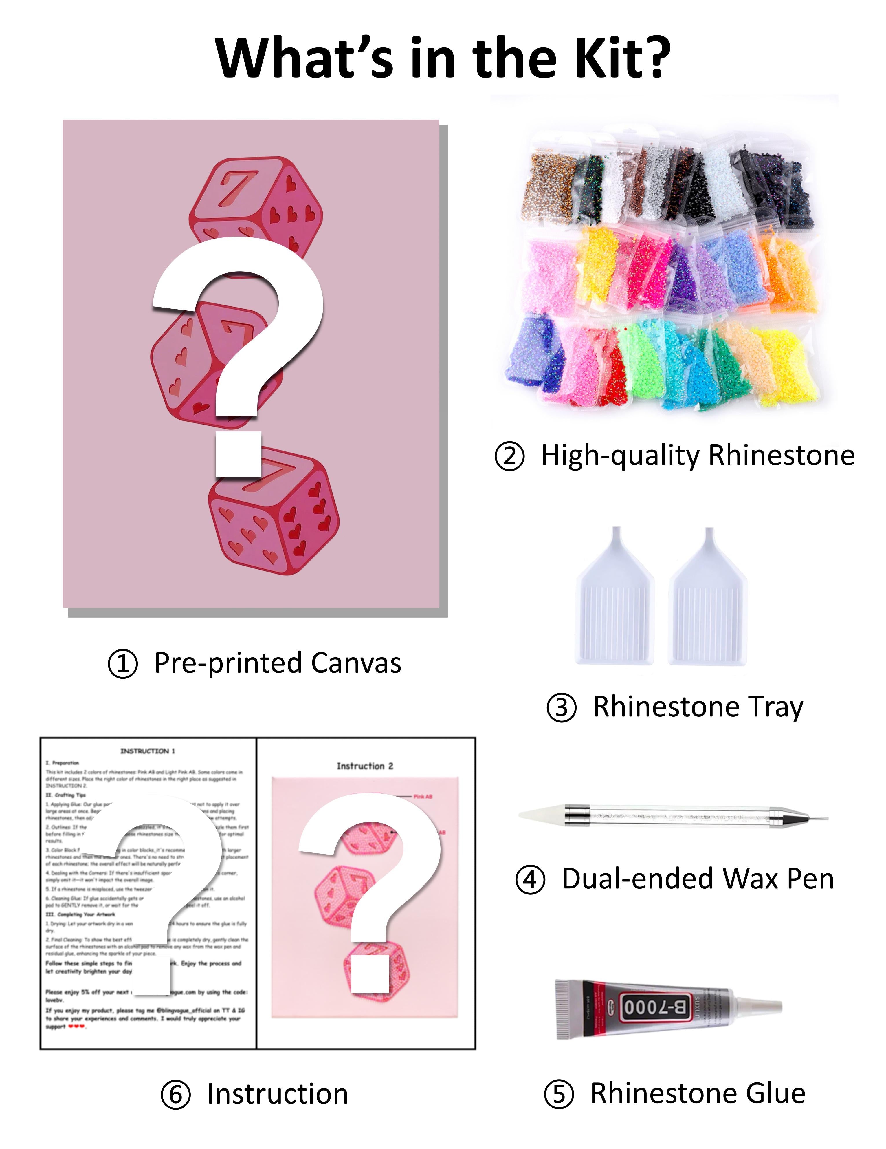 DIY 8 Ball Rhinestone Canvas Art Kit
