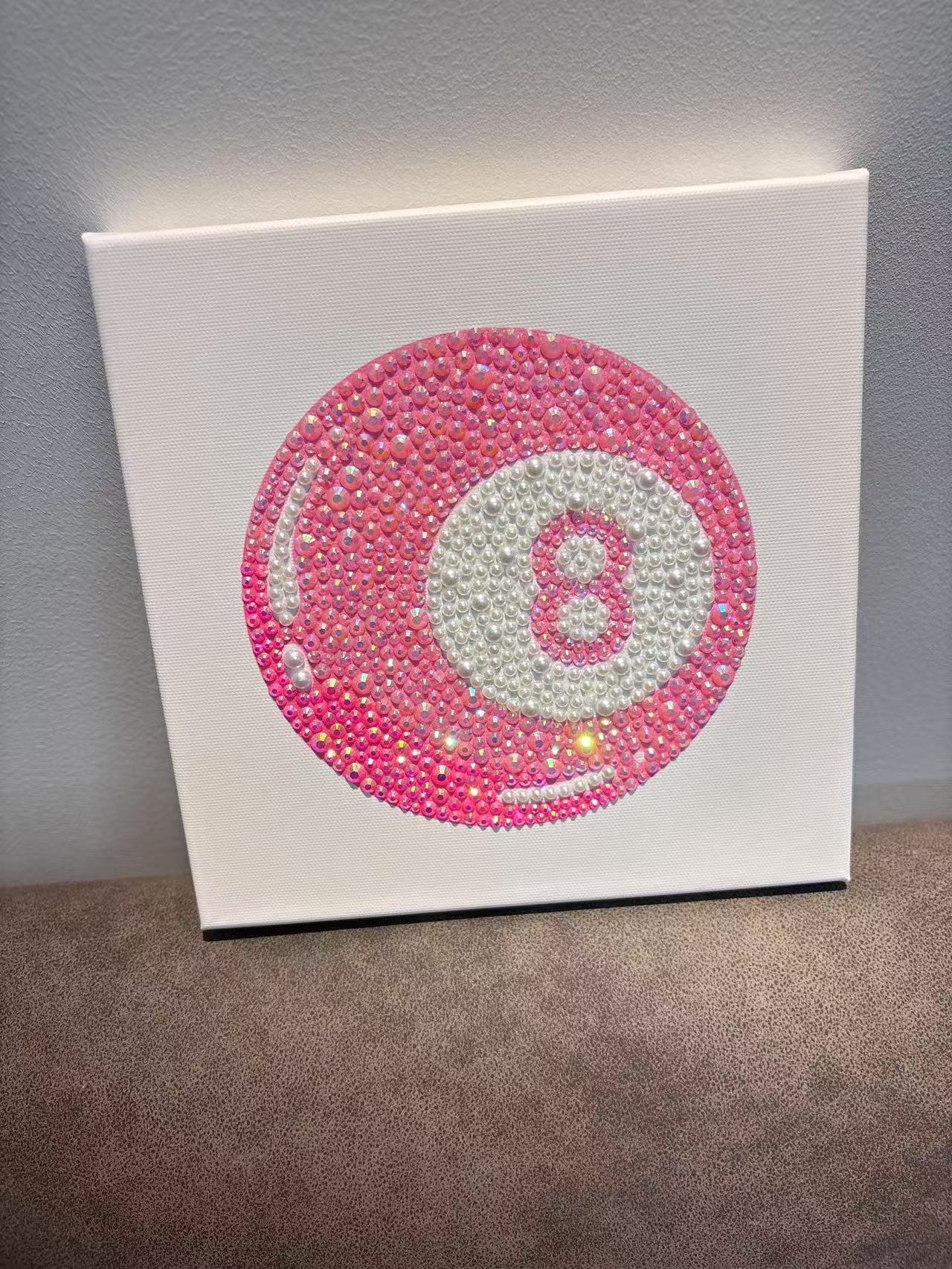 Mini DIY Rhinestone Canvas Art Kit Set (8 ball*4, 8x8")