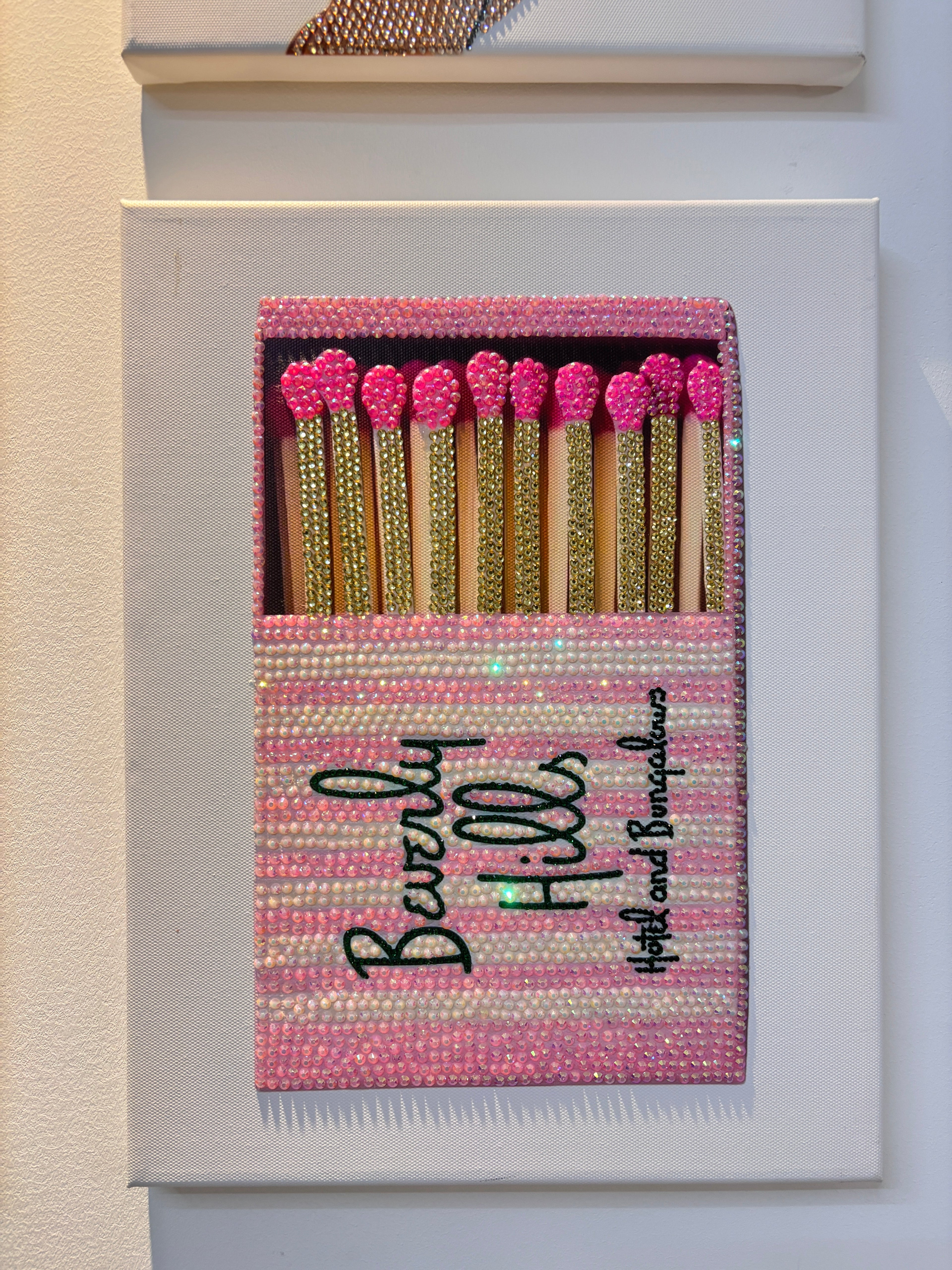 DIY Beverly Hills Hotel Pink Matchbox Rhinestone Canvas Art Kit