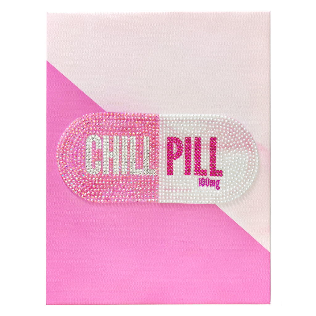 DIY Pink Chill Pill Rhinestone Canvas Art Kit
