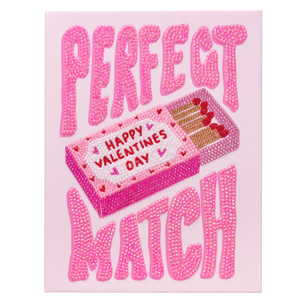 DIY Pink Perfect Match Rhinestone Rhinestone Canvas Art Kit