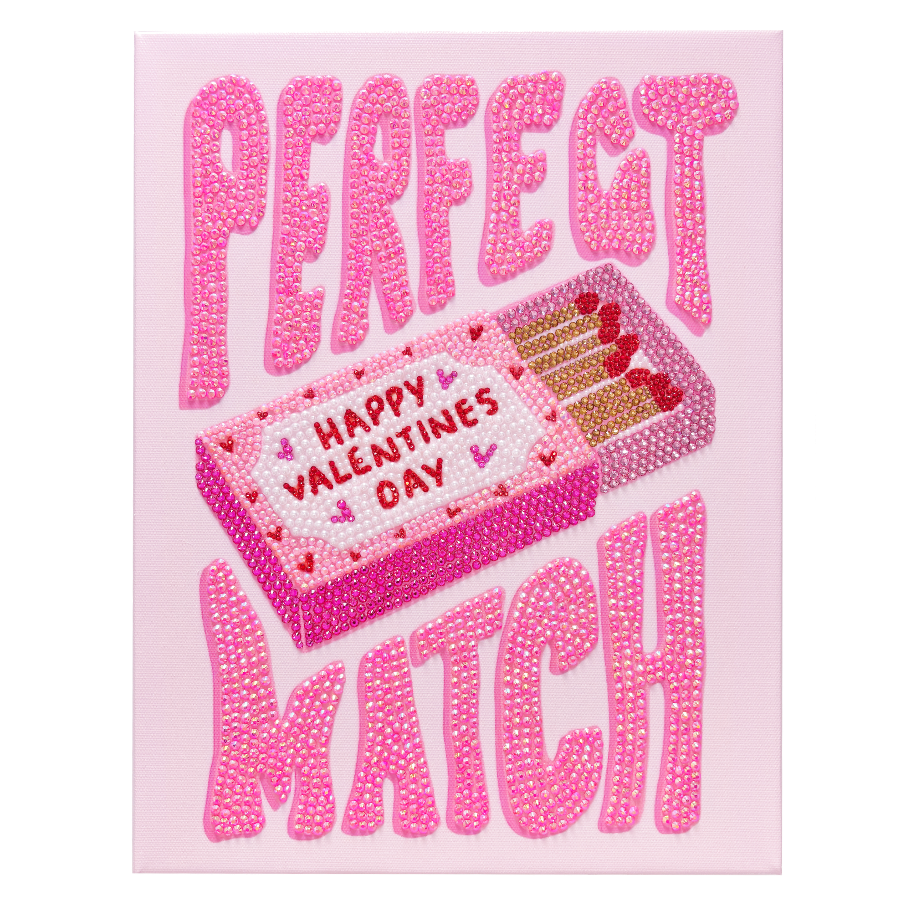 DIY Pink Perfect Match Rhinestone Rhinestone Canvas Art Kit