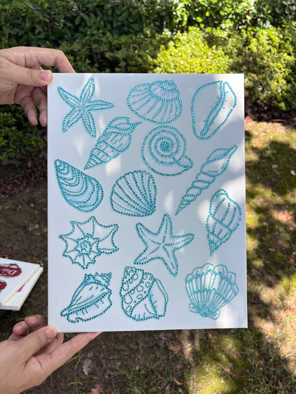DIY Blue Sea Shell Rhinestone Canvas Art Kit