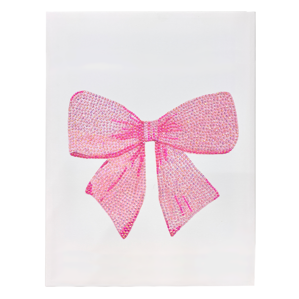 DIY Pink Bow Rhinestone Canvas Art Kit