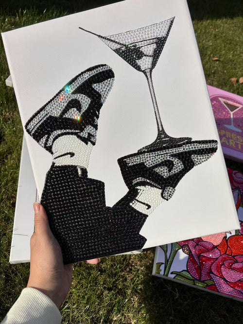 DIY AJ Nike and Martini Rhinetone Canvas Art Kit