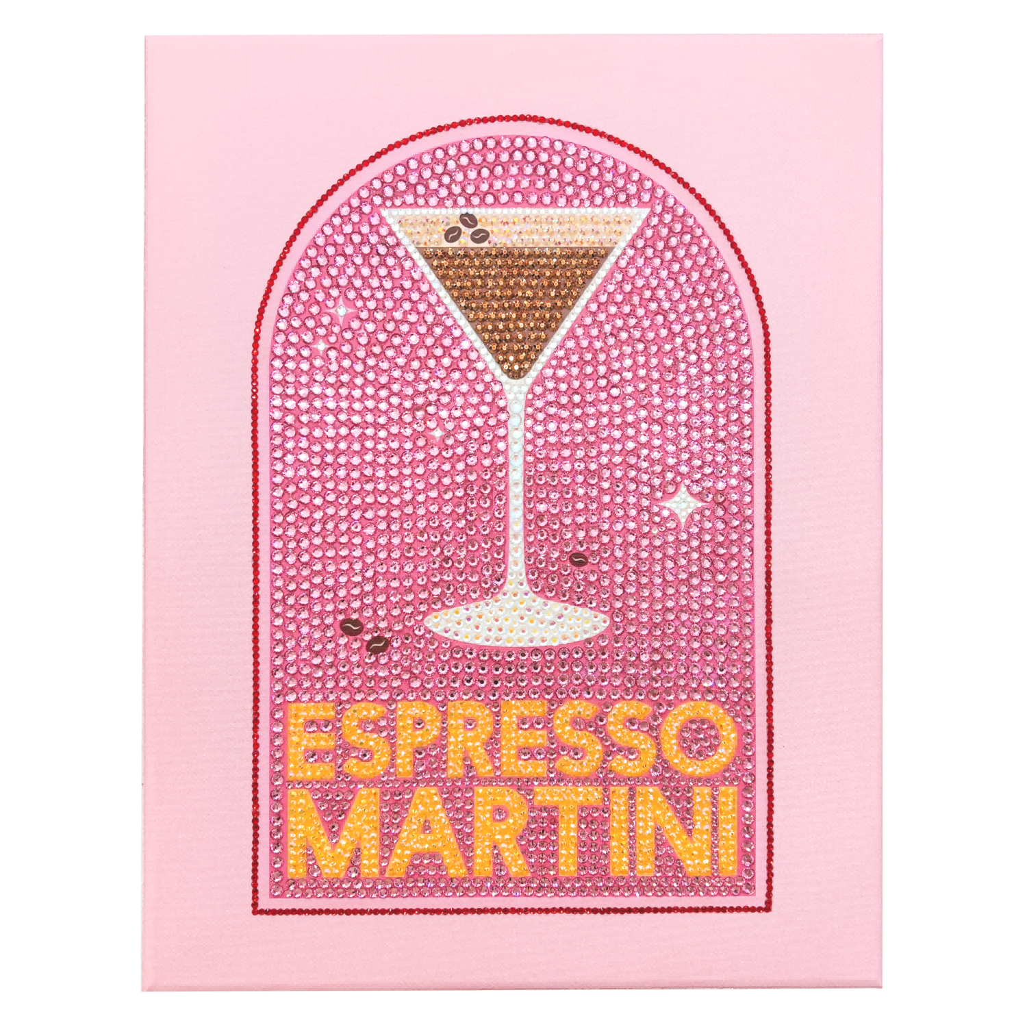 DIY Espresso Martini Rhinestone Canvas Art Kit