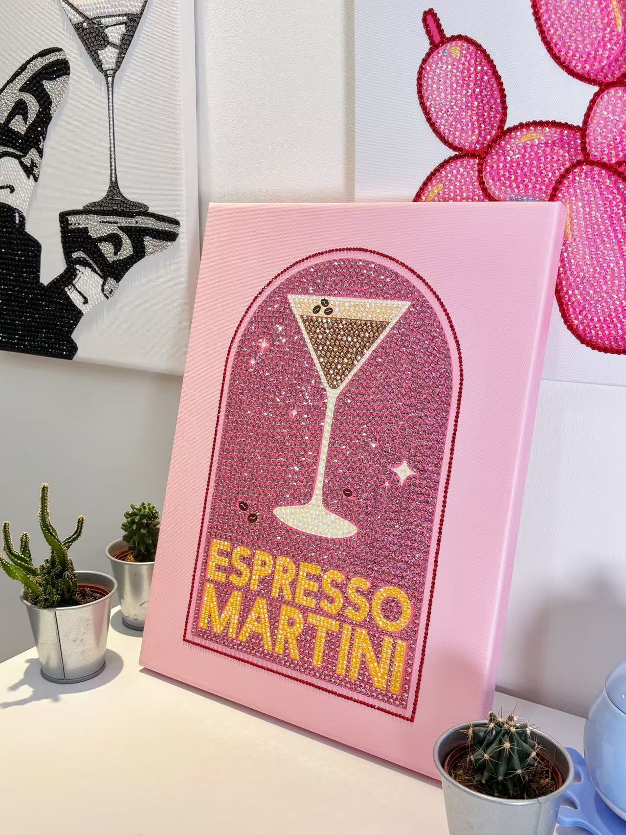 DIY Espresso Martini Rhinestone Canvas Art Kit