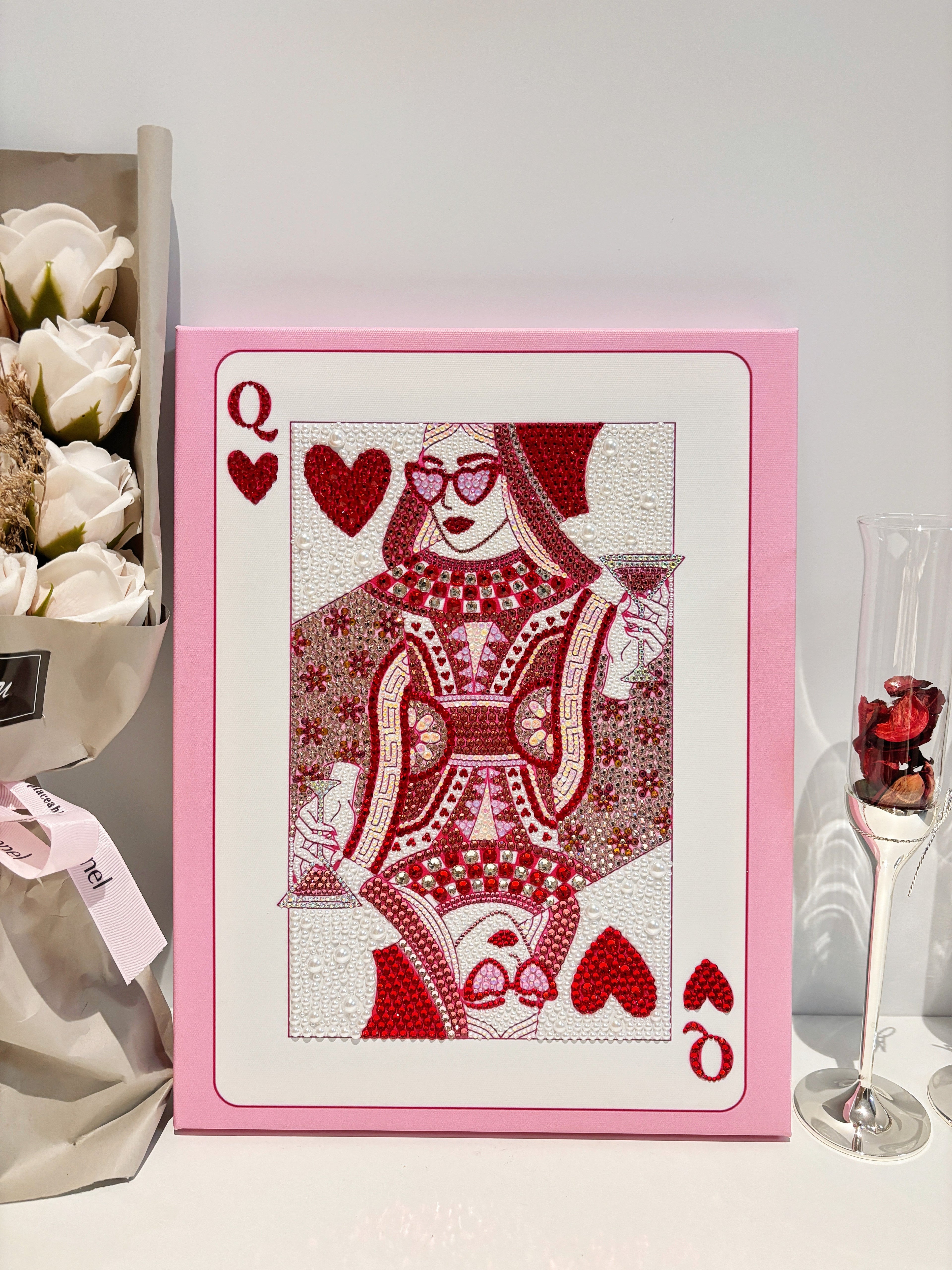 DIY Red Queen Card Rhinestone Canvas Art Kit