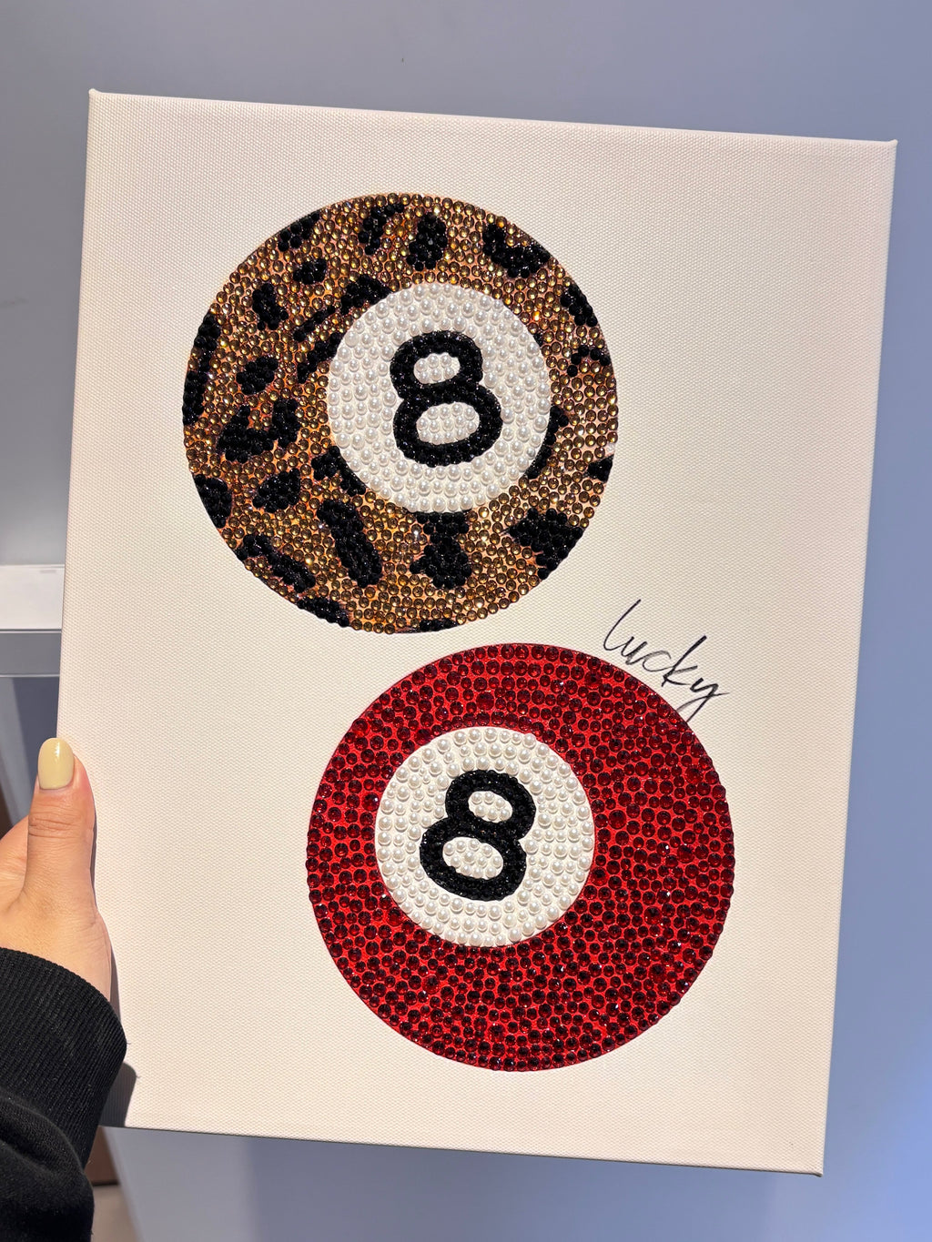 DIY 8 Ball Rhinestone Canvas Art Kit