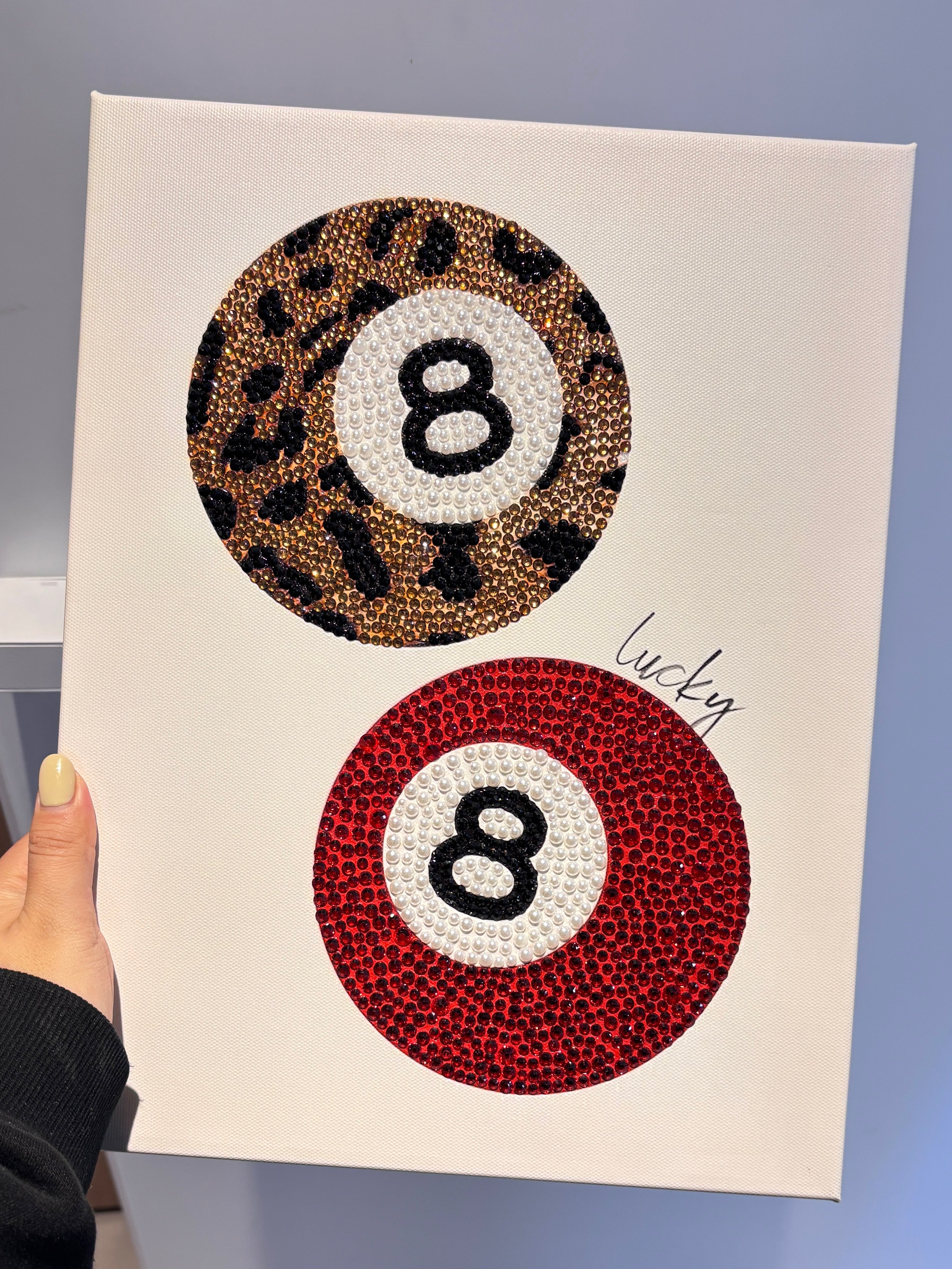 DIY 8 Ball Rhinestone Canvas Art Kit