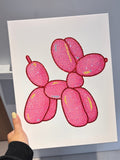 DIY Pink Ballon Dog Rhinestone Canvas Art Kit