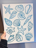 DIY Blue Sea Shell Rhinestone Canvas Art Kit