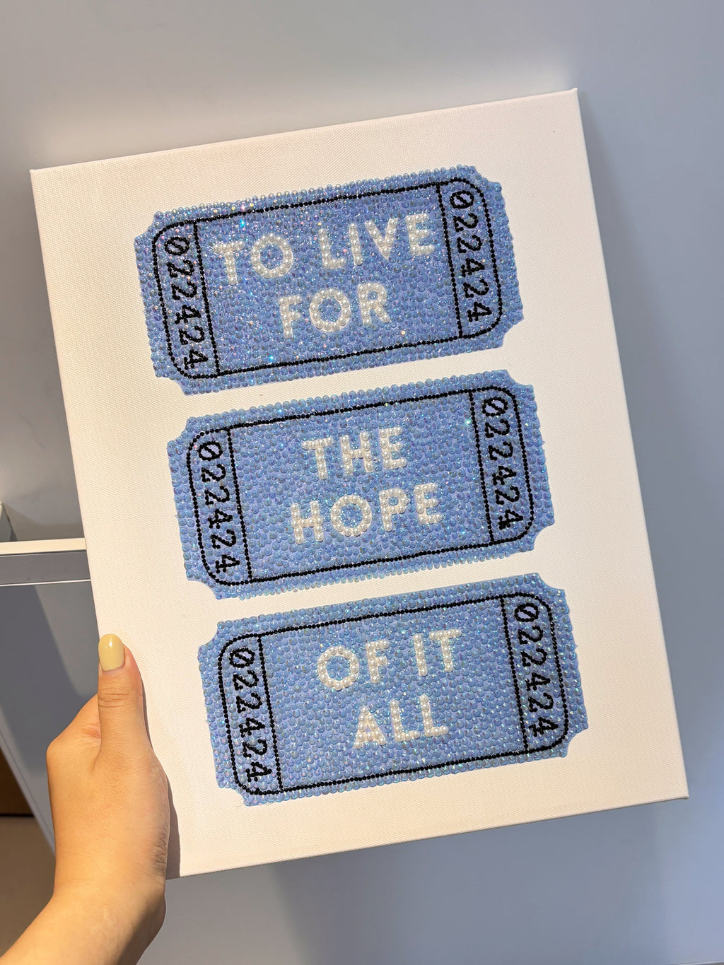 DIY Pink Ticket Rhinestone Canvas Art Kit