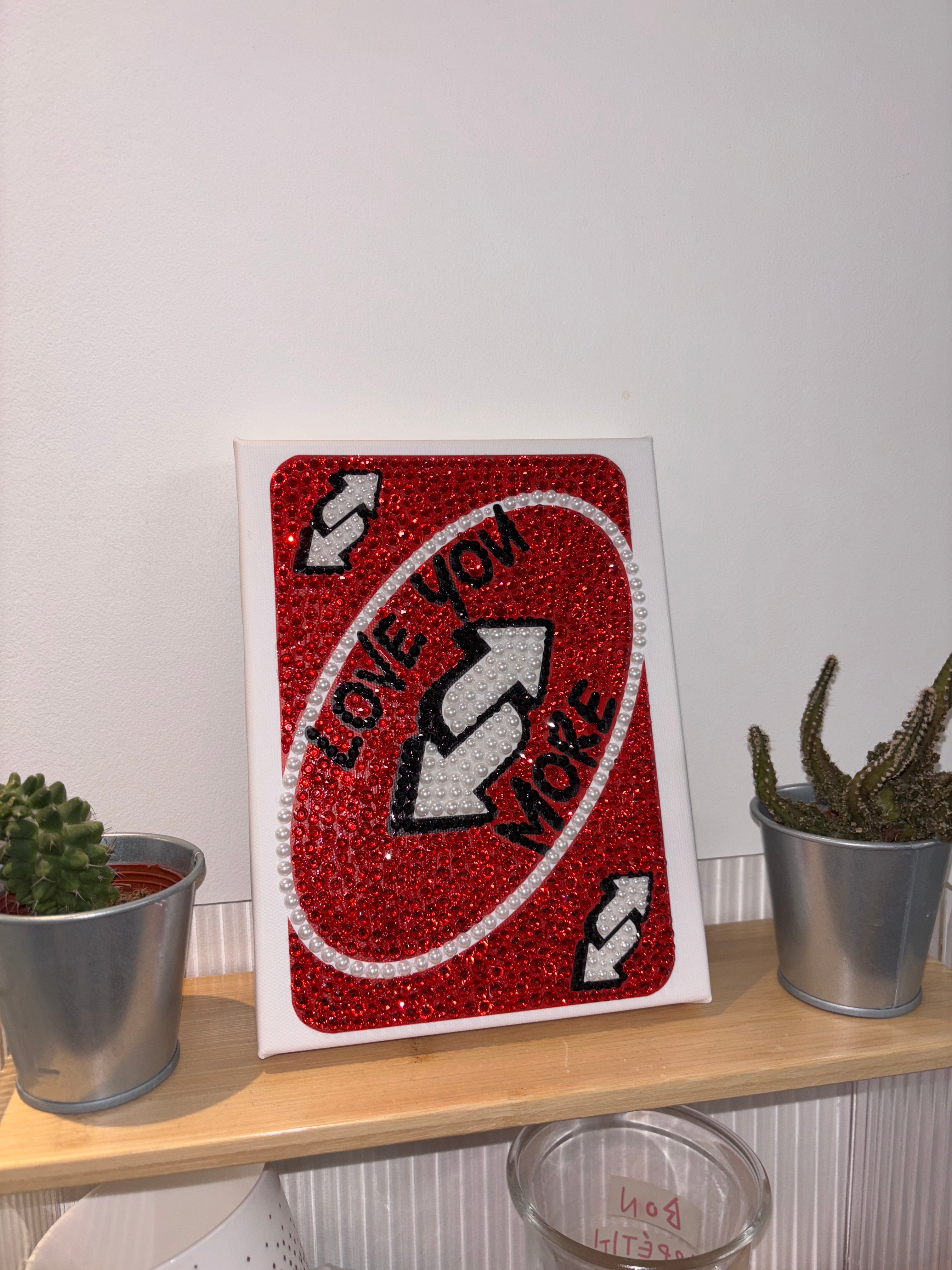 Mini DIY UNO Rhinestone Canvas Art Kit (UNO*4, 6x8")