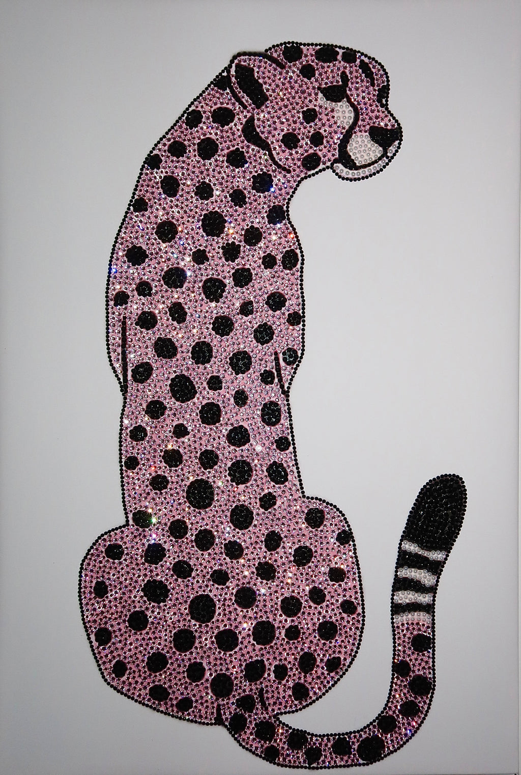 LEOPARD ROSA LEINWAND XXL