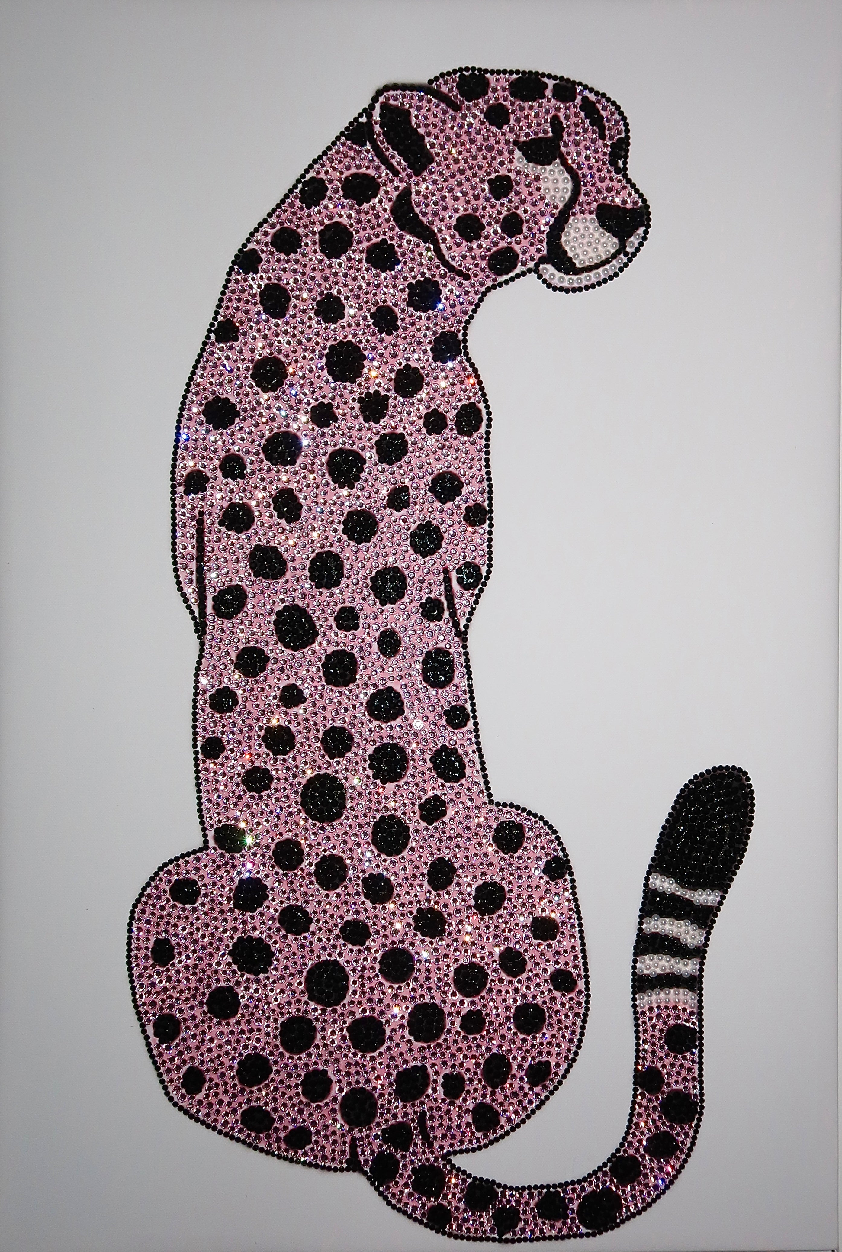 LEOPARD ROSA LEINWAND XXL