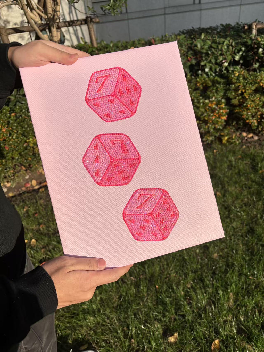 DIY Lucky 7 Dice Rhinestone Canvas Art Kit