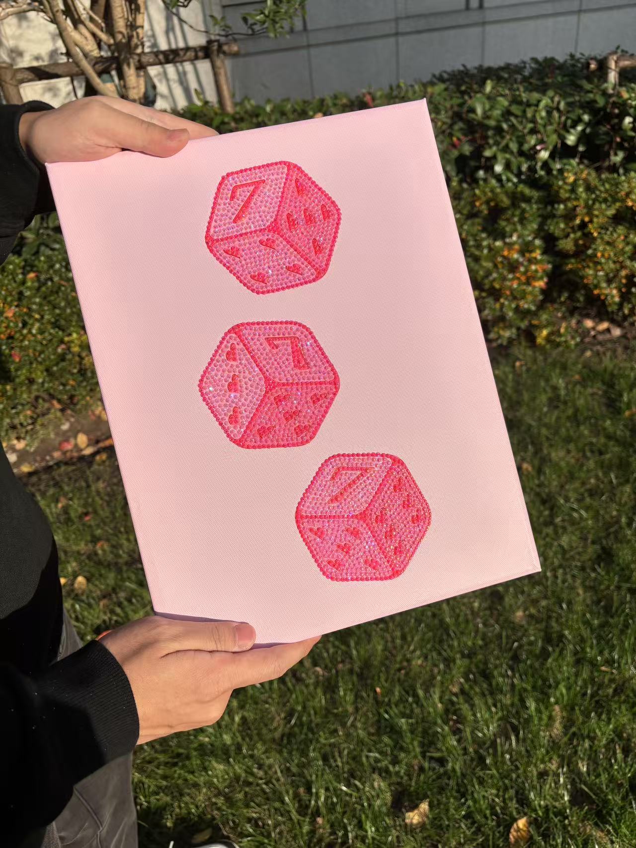 DIY Lucky 7 Dice Rhinestone Canvas Art Kit